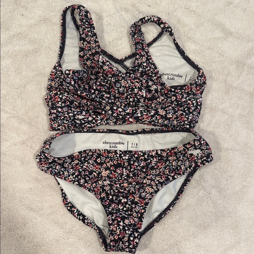 Abercrombie Kids Black Floral Bikini